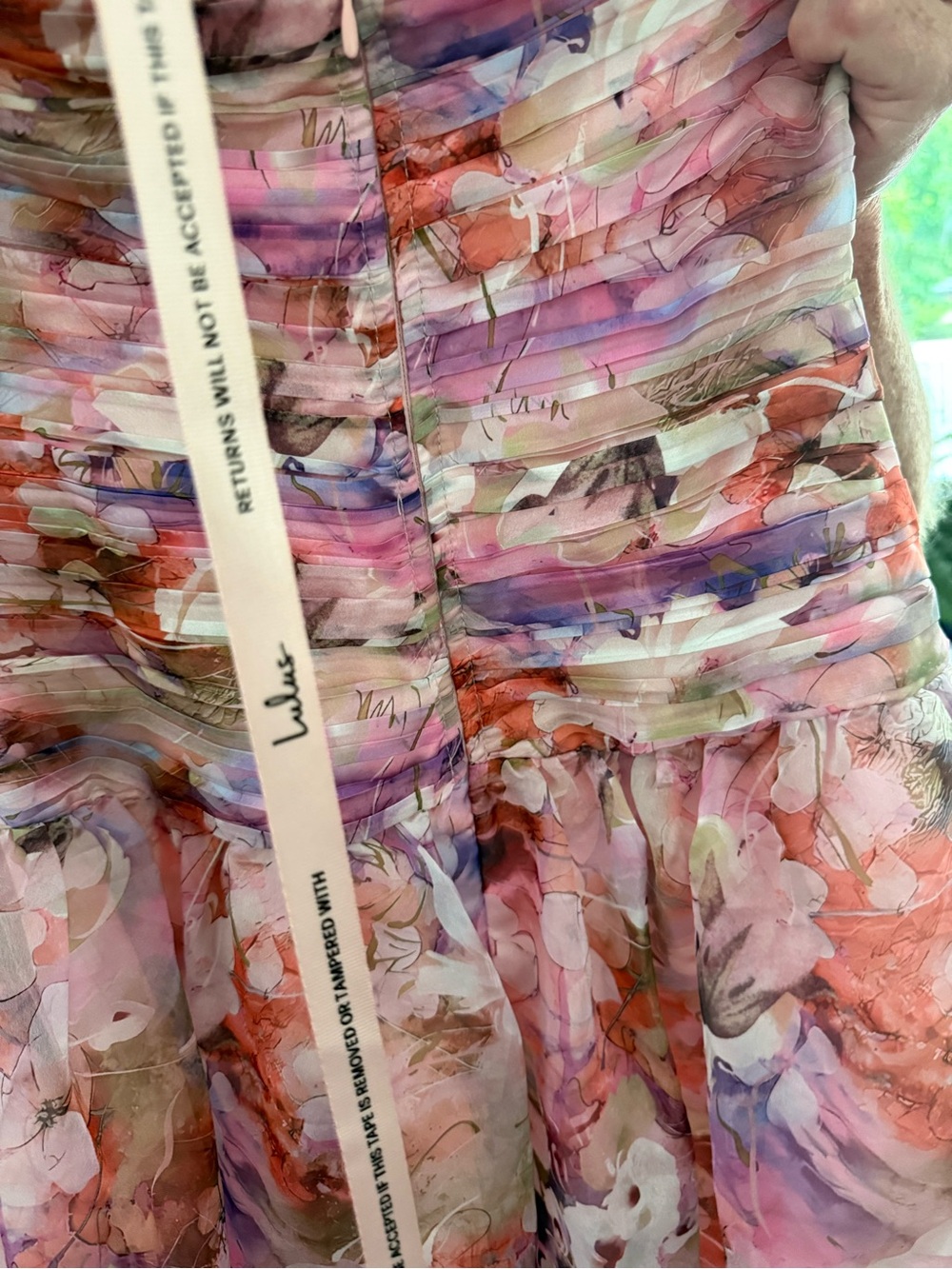 Lulu's Pink & Purple Floral Strapless Maxi Dress - Picture 4 of 6
